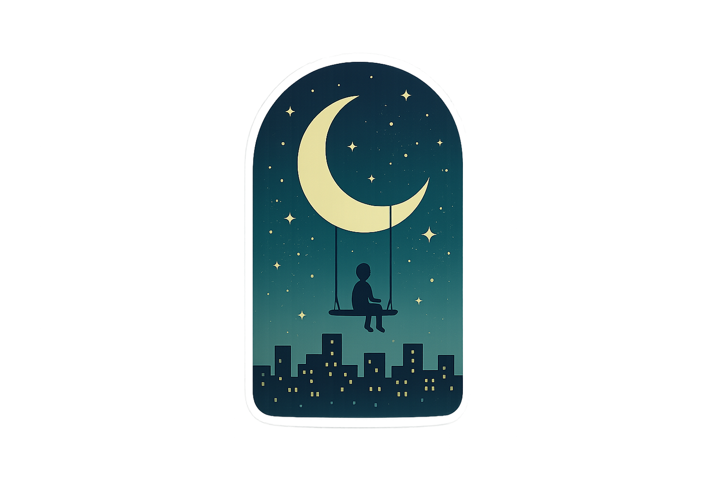 Starry Night Swing Sticker Decal Vinyl Laptop Car Window Bumper AUTO Water Bottle Helmets Waterproof