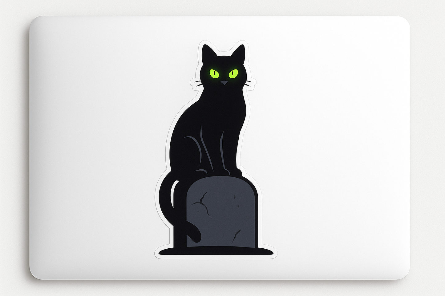 Black Cat Sticker Decal Vinyl Laptop Car Window Bumper AUTO Water Bottle Helmets Waterproof Green Eyes Gravestone