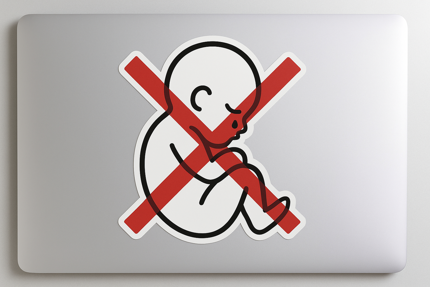 Black Baby Silhouette Sticker Decal Vinyl Laptop Car Window Bumper AUTO Water Bottle Helmets Waterproof Red Cross Overlay