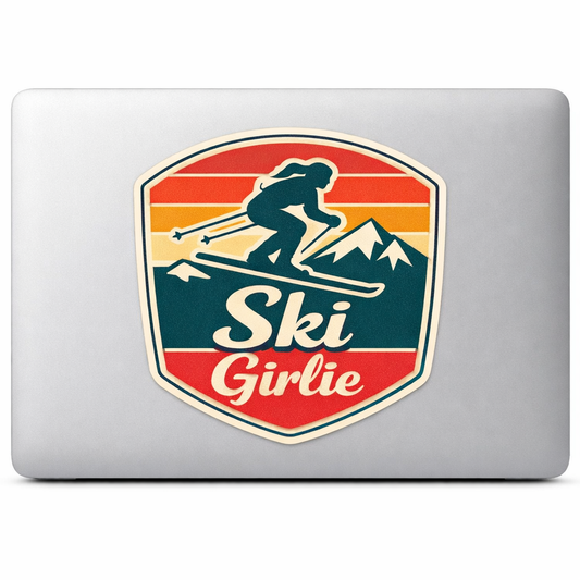 Ski Girlie Sticker Decal Vinyl Laptop Car Window Bumper AUTO Water Bottle Helmets Waterproof USA