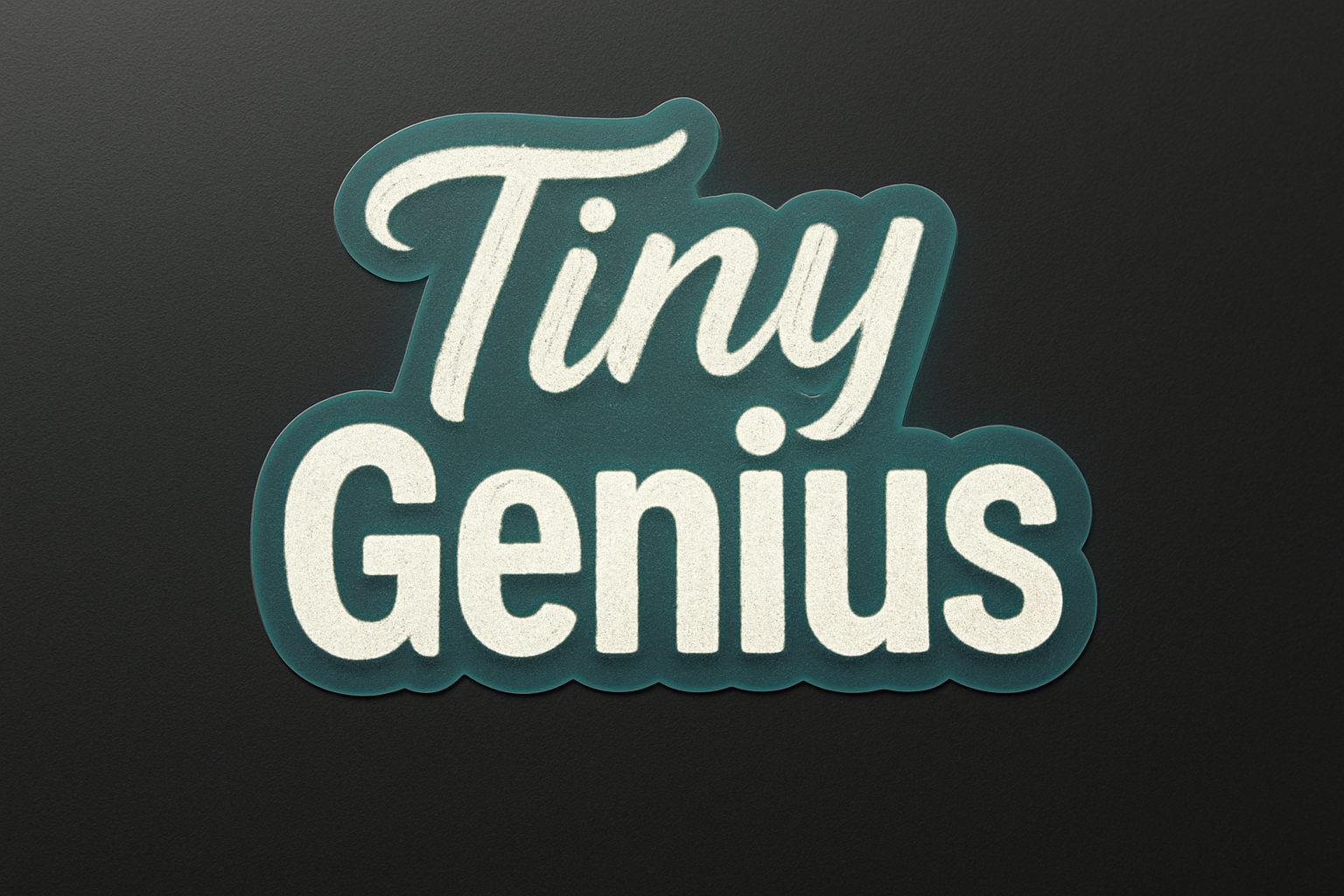Tiny Genius Sticker Decal Vinyl Laptop Car Window Bumper AUTO Water Bottle Helmets Waterproof Chalk Style Typography