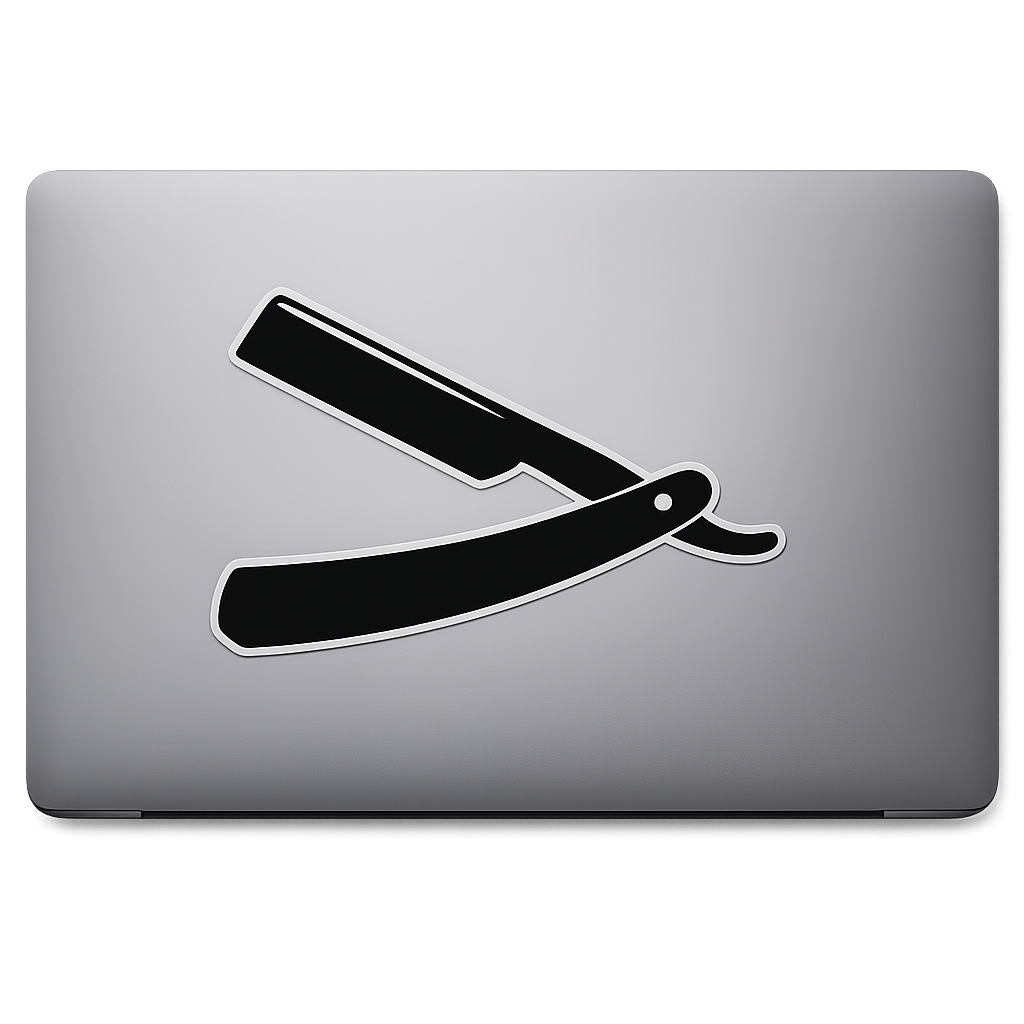 Minimal Barber Logo Sticker Decal Vinyl Laptop Car Window Bumper AUTO Water Bottle Helmets Waterproof Modern Masculine Aesthetic
