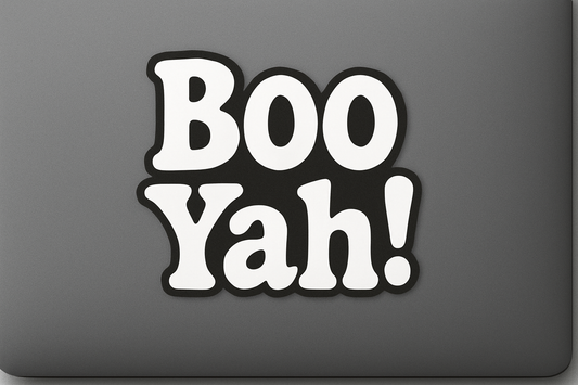 Halloween Boo Yah Sticker Decal Vinyl Laptop Car Window Bumper AUTO Water Bottle Helmets Waterproof Spooky