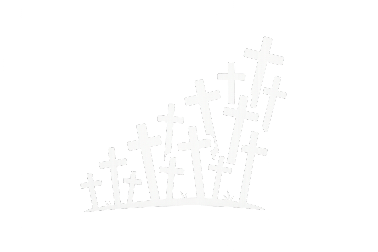 Cluster of Grave Crosses Sticker Decal Vinyl Laptop Car Window Bumper AUTO Water Bottle Helmets Waterproof