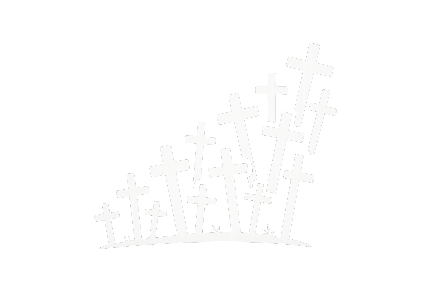 Cluster of Grave Crosses Sticker Decal Vinyl Laptop Car Window Bumper AUTO Water Bottle Helmets Waterproof