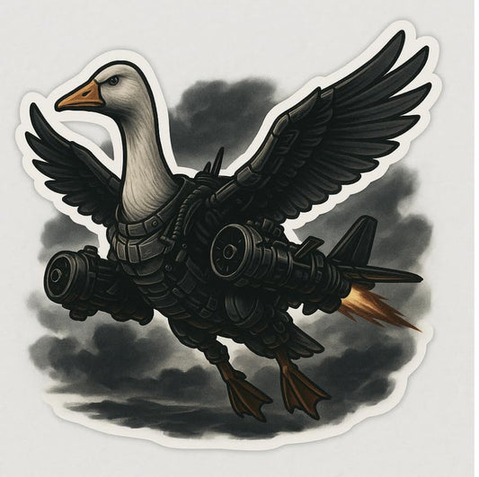 Vinyl sticker: Bombombini Gusini Tactical Goose Bumper Sticker for Laptop Wall Car Window Truck Auto Decal Waterproof Water Bottle – Combat Jet Armor Meme Art 4 in