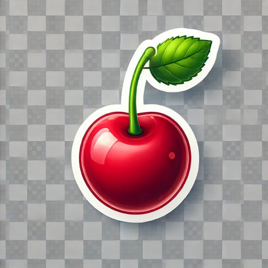 Vinyl sticker: Realistic Red Cherry Sticker for Laptop, Wall, Car, Window, Bumper, Truck, Waterproof Decal - Detailed Design (4)