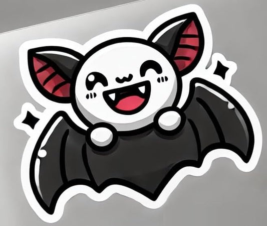 Vinyl sticker: Cute Vampire Bat with Tiny Cape Sticker for Laptop, Wall, Car, Window, Bumper, and Water Bottle - Waterproof Vinyl Decal for Truck and Auto (6)