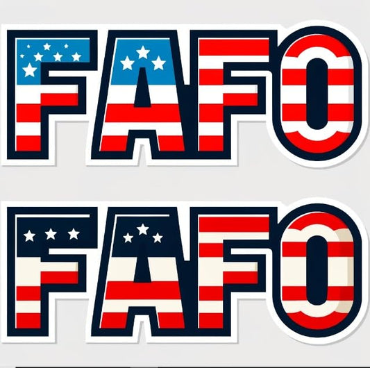 Vinyl sticker: FAFO Patriotic Decal – Vibrant American Flag Colors on a Premium Waterproof Sticker for Laptops, Cars, and Windows