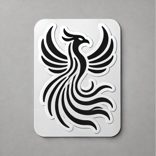 Vinyl sticker: Minimalist Phoenix Sticker Decal for Laptop, Wall, Car, Window, Waterproof Vinyl Bumper, Auto, Truck, and Water Bottle