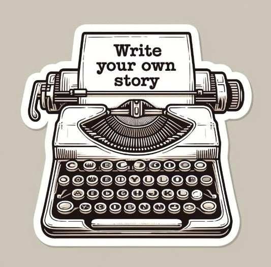 Vinyl sticker: Vintage Typewriter Sticker - 'Write Your Own Story' Decal for Writers and Retro Enthusiasts (4)