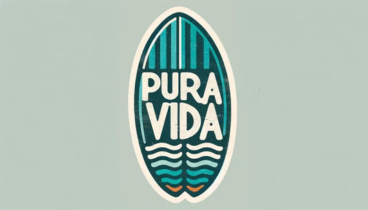 Vinyl sticker: Sticker Pura Vida Tropical Adventure Surfboard Decal Embrace The Surf Sunset Wildlife Vibes for Car Truck Bumper Laptop Tumbler (8")