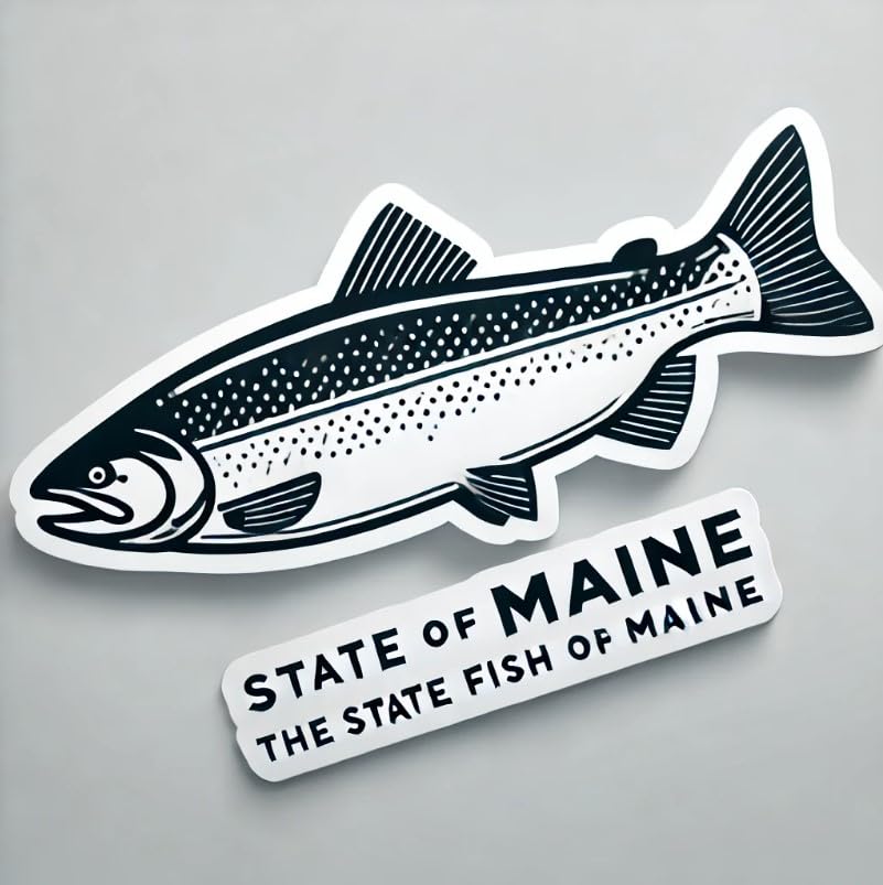 Vinyl sticker: Minimalist Atlantic Salmon Waterproof Laptop Wall Car Window Bumper Sticker Decal Truck Auto Water Bottle. (6)