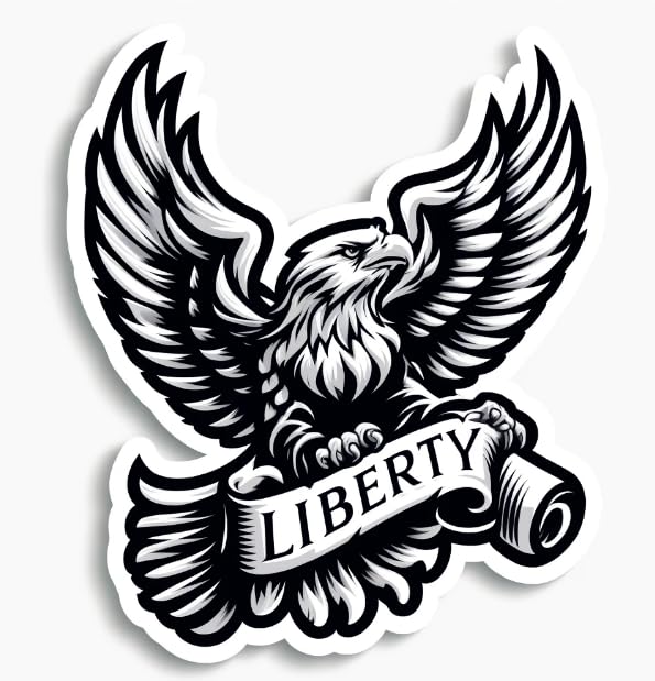 Vinyl sticker: American Bald Eagle Liberty Sticker – Patriotic Decal Symbolizing Freedom and Strength
