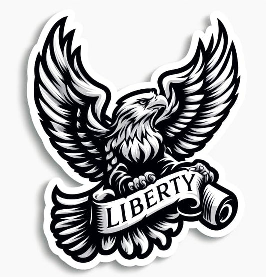Vinyl sticker: American Bald Eagle Liberty Sticker – Patriotic Decal Symbolizing Freedom and Strength
