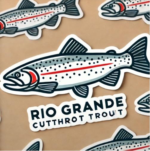 Vinyl sticker: Minimalist Rio Grande Cutthroat Trout Sticker – Sleek Waterproof Vinyl Decal for Laptop, Car Window, Truck, Wall, Water Bottle, Auto, and Bumper Use