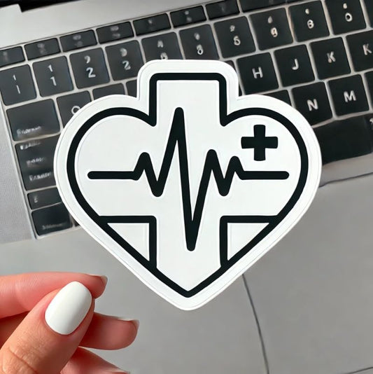 Vinyl sticker: Doctors' Day Heartbeat Medical Cross Laptop Wall Car Window Bumper Sticker Decal Truck Waterproof Auto Water Bottle (6)