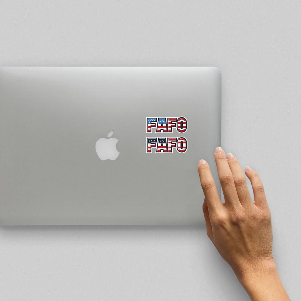 FAFO Patriotic Decal – Vibrant American Flag Colors on a Premium Waterproof Sticker for Laptops, Cars, and Windows