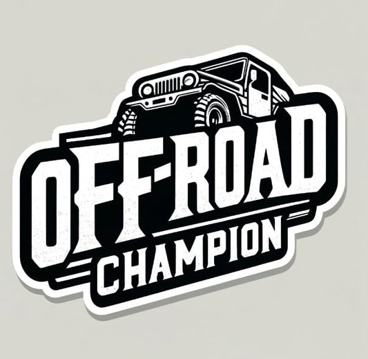 Vinyl sticker: "Off-Road Champion" Car Sticker - Rugged Typography Decal for Bumpers, Rear Windows - Vinyl Sticker for Off-Road Vehicles (6)