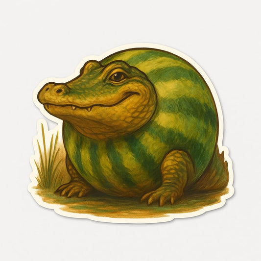 Vinyl sticker: Waterproof Glorbo Fruttodrillo Sticker for Laptop Wall Car Window Bumper Decal Truck Auto Water Bottle Featuring Alligator Watermelon Hybrid Creature