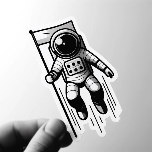 Vinyl sticker: Minimalist Astronaut Sticker Decal - Modern Design for Laptop, Wall, Car, Window, Bumper, Truck, Waterproof, Auto, Water Bottle