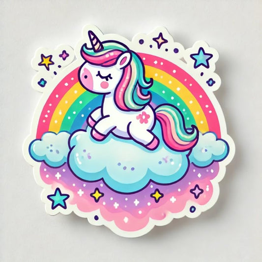 Vinyl sticker: Whimsical Unicorn Sticker for Laptop, Wall, Car, Window, Bumper, Truck, Waterproof Decal