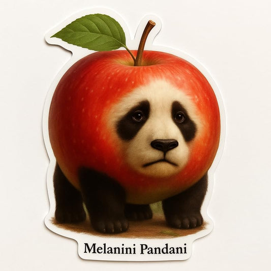 Vinyl sticker: Melanini Pandanini Sticker – Realistic Panda Apple Hybrid Vinyl Decal Without Text for Laptop, Wall, Car, Window, Bumper – Waterproof Meme Animal Sticker for Truck, Auto, Bottle – Variation 4
