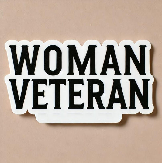 Vinyl sticker: Woman Veteran Sticker Decal for Laptop, Car, Window, Bumper, Truck, Waterproof Vinyl, Auto, Water Bottle, and More