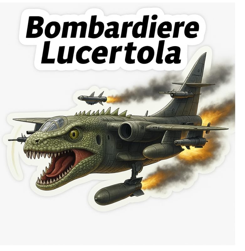 Vinyl sticker: Bombardiro Crocodilo vs Bombardiere Lucertola Sticker for Laptop Wall Car Window Bumper Truck Auto Water Bottle – Vinyl Meme Combat Hybrid Decal 4 in