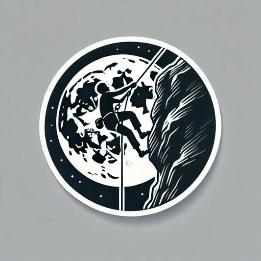Vinyl sticker: op Rope Climber Under Full Moon Sticker for Laptop, Wall, Car, Window, Bumper, Decal, Truck, Auto, Water Bottle – Outdoor Night Adventure Design (4)