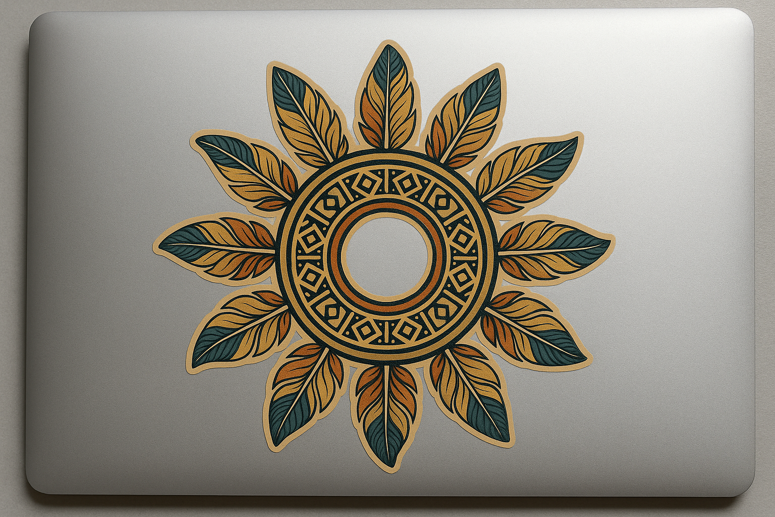 Tribal Sun Feather Rays Sticker Decal Vinyl Laptop Car Window Bumper AUTO Water Bottle Helmets Waterproof Symbolic Art