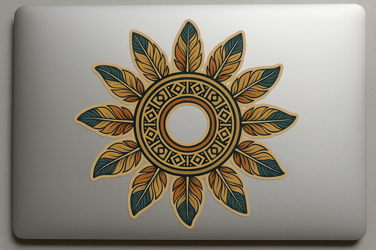 Tribal Sun Feather Rays Sticker Decal Vinyl Laptop Car Window Bumper AUTO Water Bottle Helmets Waterproof Symbolic Art