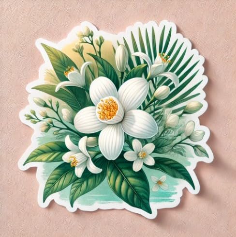 Vinyl sticker: Minimalist Florida Orange Blossom Decal - Waterproof Sticker for Car, Laptop, Window, Bumper, Auto, Truck, Water Bottle, Wall