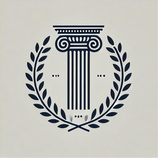 Vinyl sticker: Minimalist Doric Greek Column and Laurel Wreath