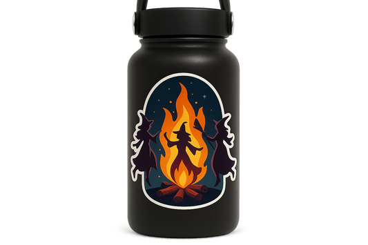 Campfire Witches Sticker Decal Vinyl Laptop Car Window Bumper AUTO Water Bottle Helmets Waterproof