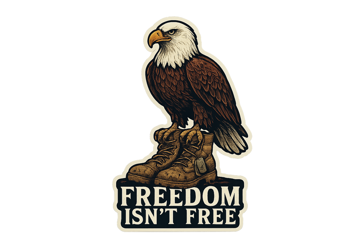 Eagle USA Sticker Decal Vinyl Laptop Car Window Bumper AUTO Water Bottle Helmets Waterproof Bald Eagle Military