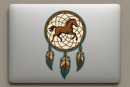 Native American Dreamcatcher Horse Sticker Decal Vinyl Laptop Car Window Bumper AUTO Water Bottle Helmets Waterproof