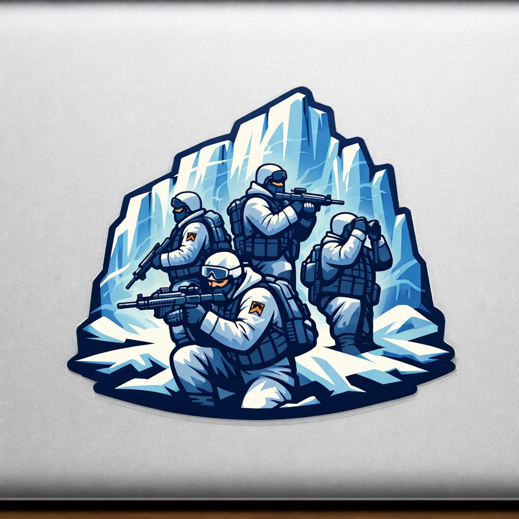 Arctic Warfare Sticker Decal Vinyl Laptop Car Window Bumper Helmets Water Bottle Truck Waterproof Military Ice Cliffs