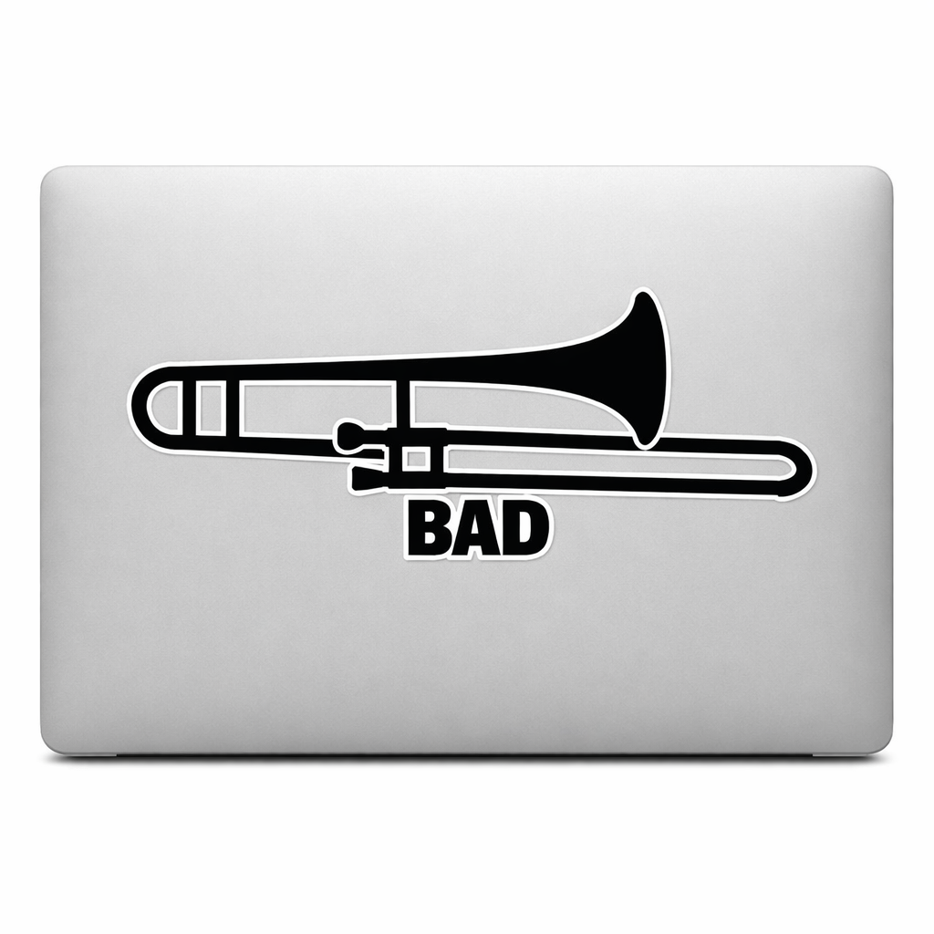Trombone Sticker Decal Vinyl Laptop Car Window Bumper AUTO Water Bottle Helmets Waterproof Music Humor