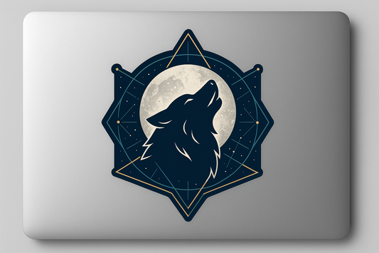 Wolf Moon Sticker Decal Vinyl Laptop Car Window Bumper AUTO Water Bottle Helmets Waterproof Geometric