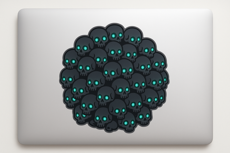 Tiny Skulls Sticker Decal Glowing Eye Sockets Vinyl Mexico Calaveras Laptop Car Window Bumper AUTO Water Bottle Helmets Truck Waterproof Horror Memento Mori