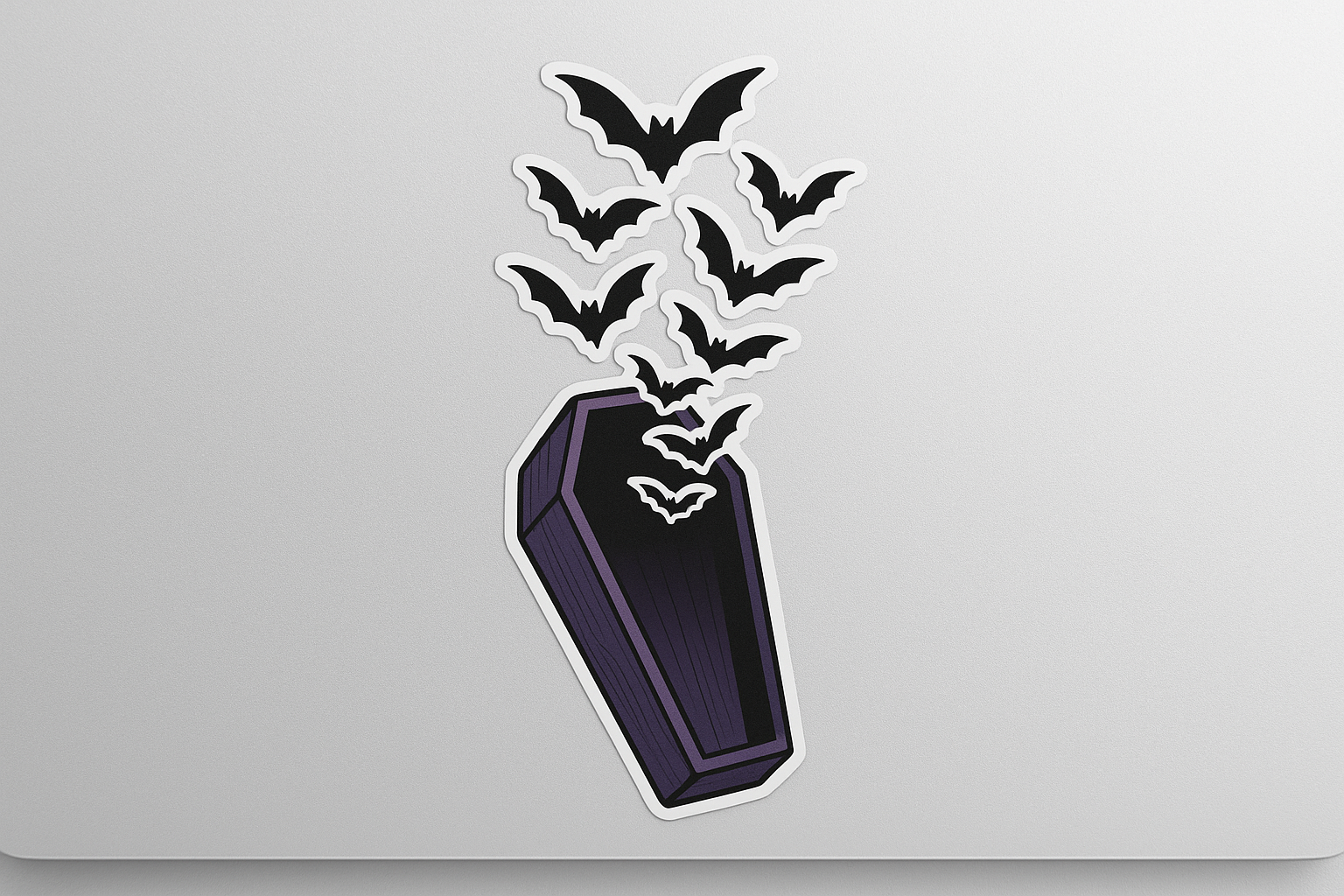 COFFIN Bats Vampire Sticker Decal Vinyl Laptop Car Window Bumper AUTO Water Bottle Helmets Waterproof Gothic