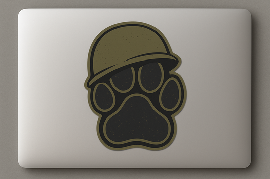 Dog Paw Military Helmet Sticker Decal Vinyl Laptop Car Window Bumper AUTO Bottle Water Bottle Helmets Waterproof