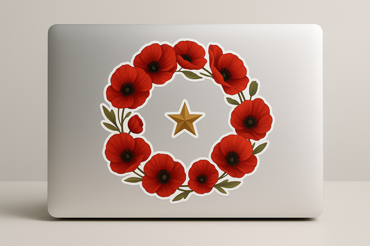 Honor Heroes Sticker Decal Vinyl Laptop Car Window Bumper AUTO Water Bottle Helmets Waterproof Poppy Flowers
