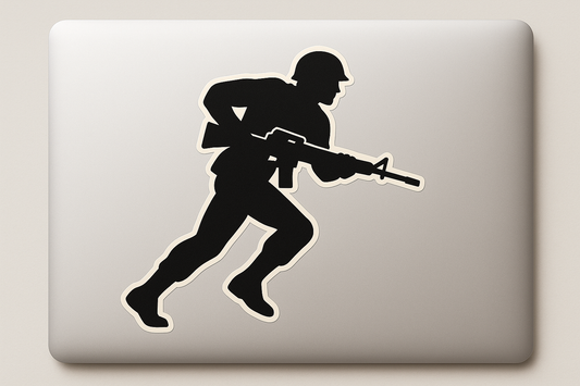 Soldier Silhouette Sticker Decal Vinyl Laptop Car Window Bumper AUTO Water Bottle Helmets Waterproof Military