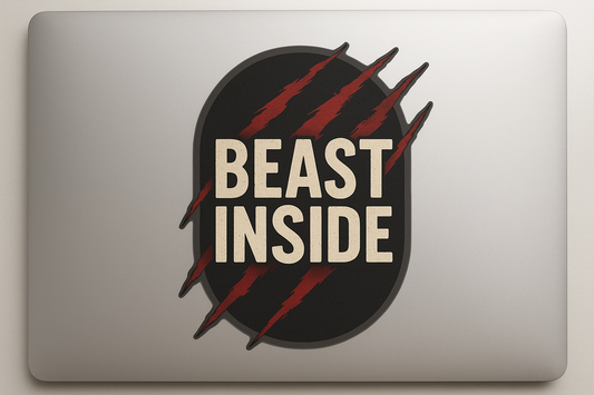 Beast Inside Sticker Decal Vinyl Laptop Car Window Bumper AUTO Water Bottle Helmets Waterproof Claw Marks