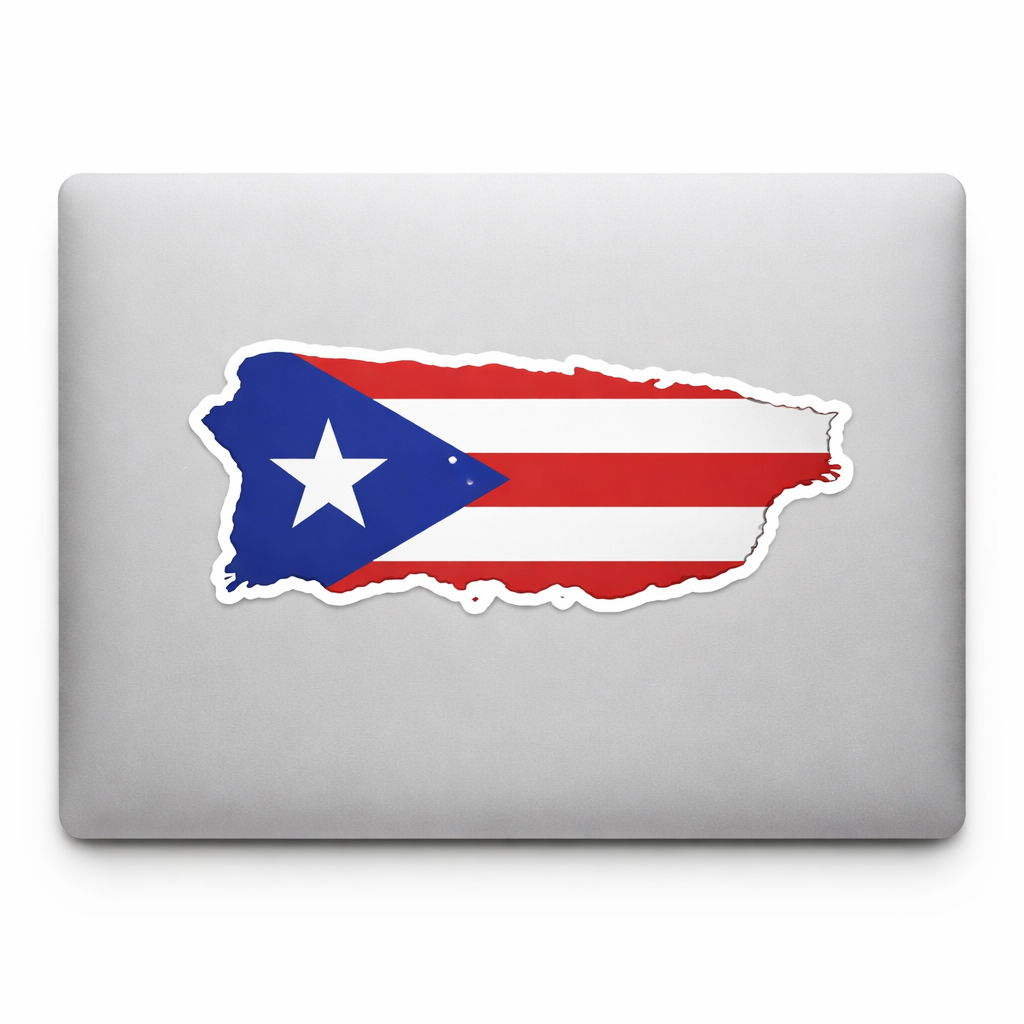PR Puerto Rico Sticker Decal Vinyl Laptop Car Window Bumper AUTO Water Bottle Helmets Waterproof Flag