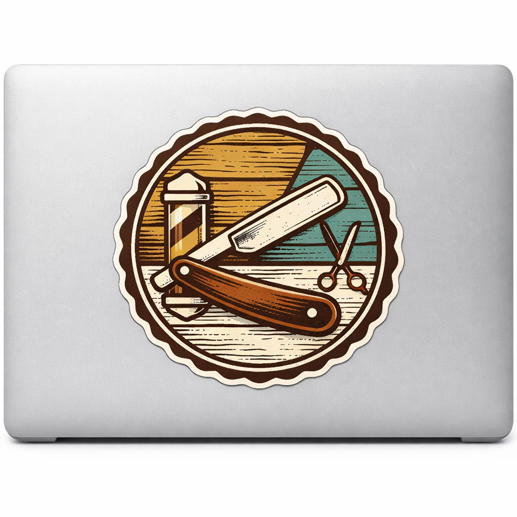 USA Barber Shop Sticker Decal Vinyl Laptop Car Window Bumper AUTO Water Bottle Helmets Waterproof Vintage