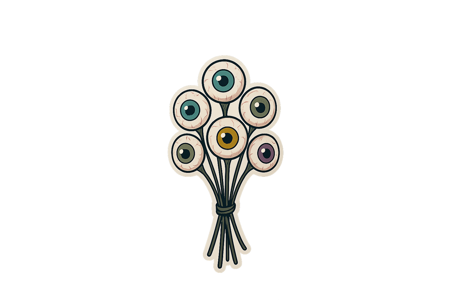 Scary Eyeball Bouquet Sticker Decal Vinyl Laptop Car Window Bumper AUTO Water Bottle Helmets Waterproof Horror