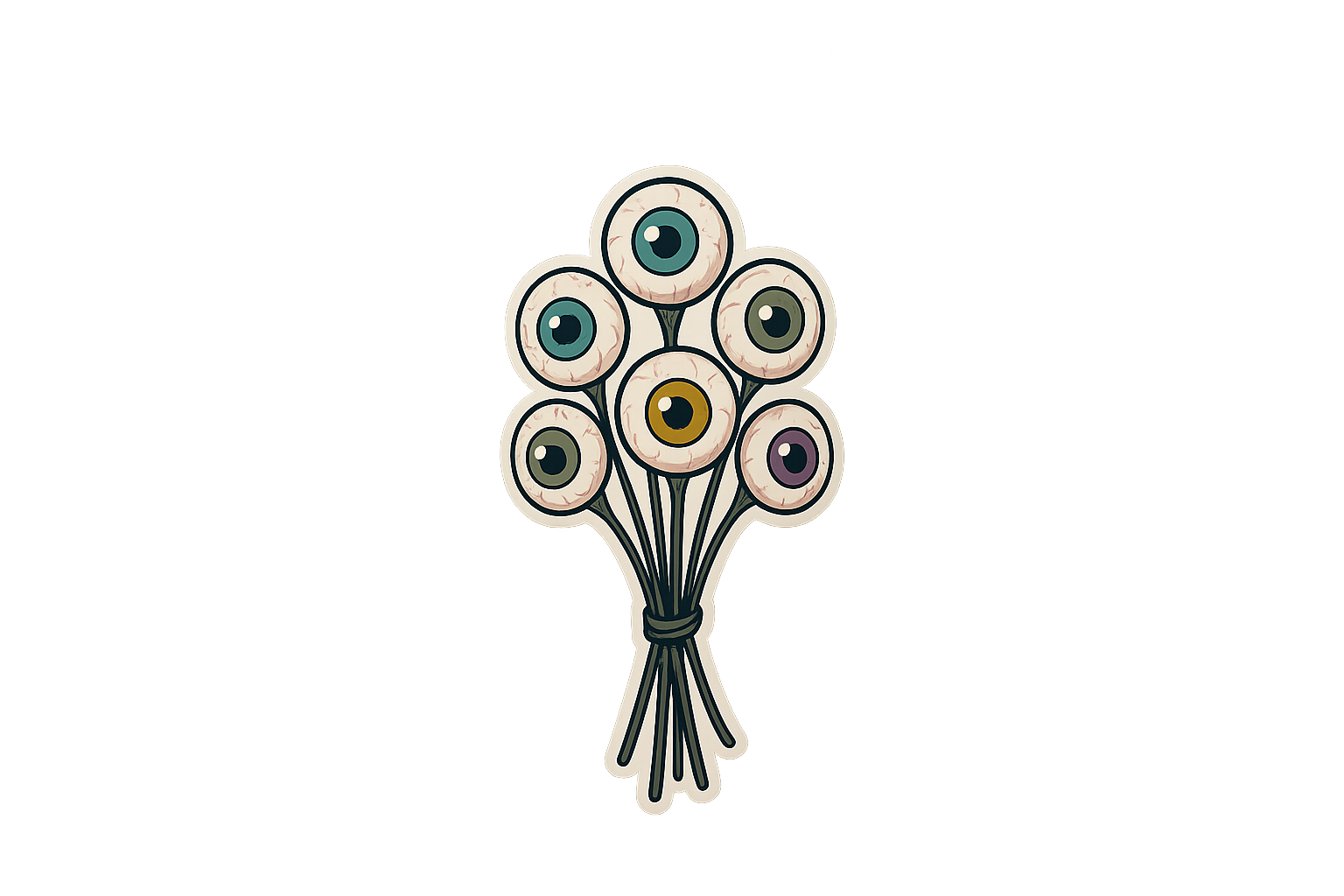 Scary Eyeball Bouquet Sticker Decal Vinyl Laptop Car Window Bumper AUTO Water Bottle Helmets Waterproof Horror